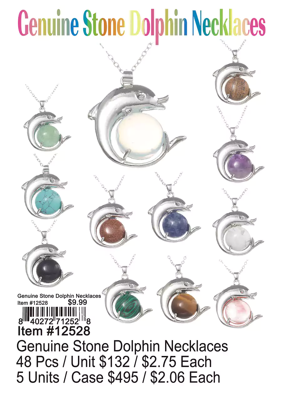 Genuine Stone Dolphin Necklaces